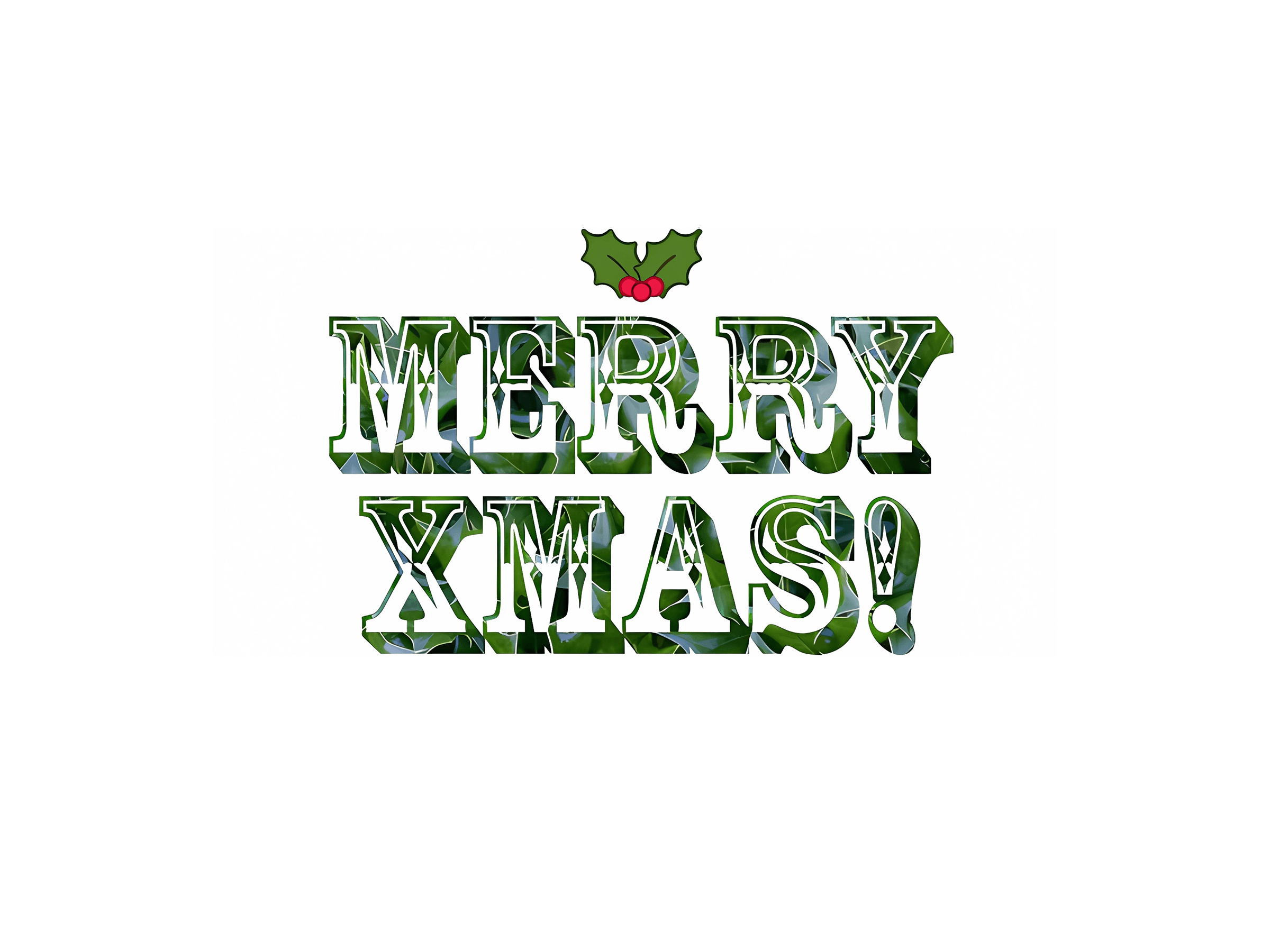Merry Xmas text cut-out using clipping masks in Adobe Illustrator